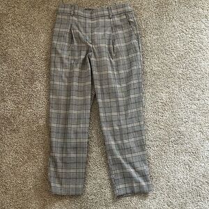 LOFT PLAID PLEATED CROPPED/ANKLE PANTS